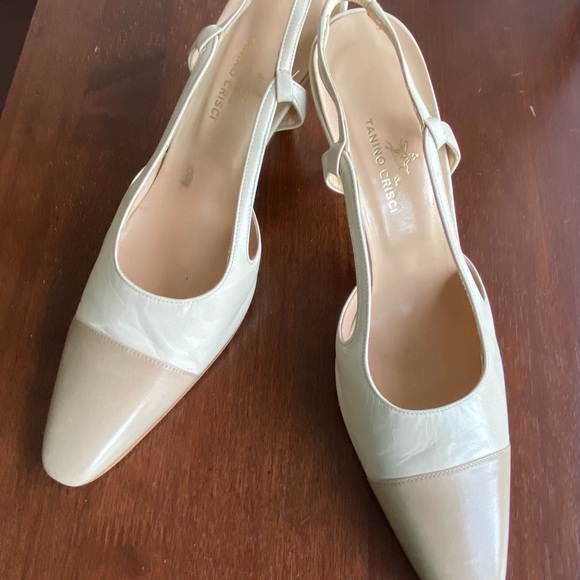 Handmade Italy ,Tanino Crisci ,size39.5 ,off white beige natural leather , heels - Picture 3 of 9